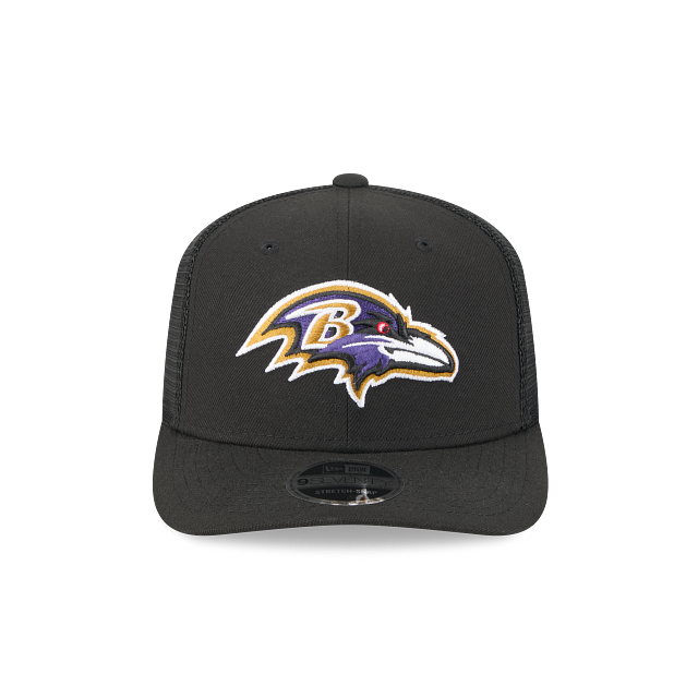 Baltimore Ravens NFL New Era Men Black 9Seventy Stretch Trucker Snapback product image 6, provided for visual reference and