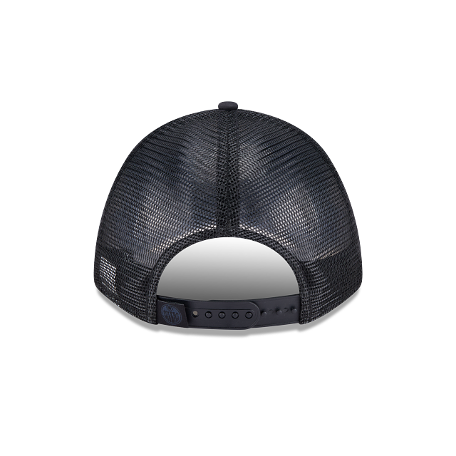 Edmonton Oilers NHL New Era Men Black 9FORTY M-Crown A-Frame Minimalist Trucker Hat product image 4, provided for visual
