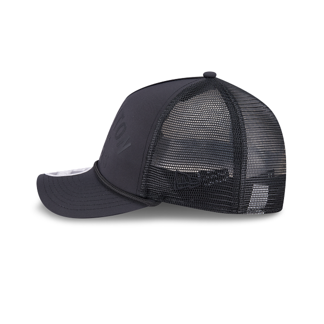 Edmonton Oilers NHL New Era Men Black 9FORTY M-Crown A-Frame Minimalist Trucker Hat product image 7, provided for visual