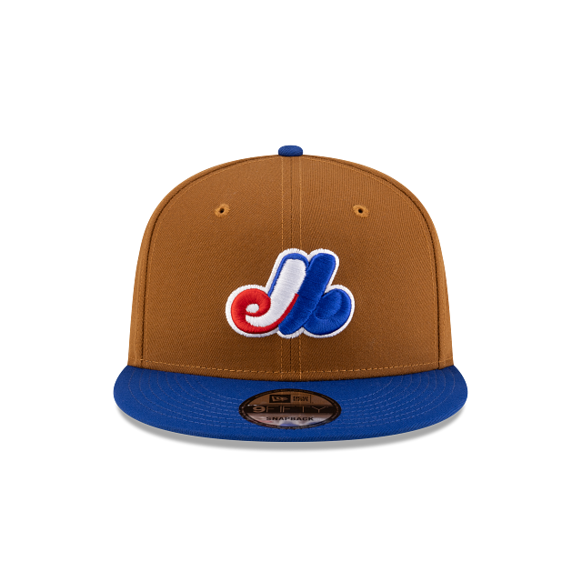 Montreal Expos MLB New Era Men 9Fifty Toasted Peanut/Royal Basic Snapback Hat product image 7, provided for visual reference