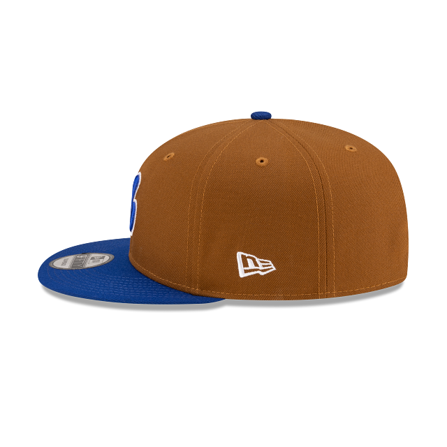 Montreal Expos MLB New Era Men 9Fifty Toasted Peanut/Royal Basic Snapback Hat product image 5, provided for visual reference