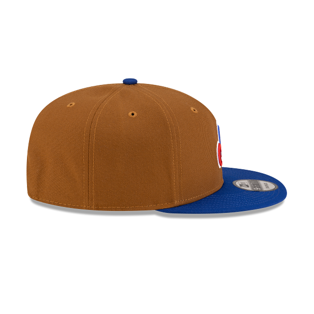 Montreal Expos MLB New Era Men 9Fifty Toasted Peanut/Royal Basic Snapback Hat product image 4, provided for visual reference