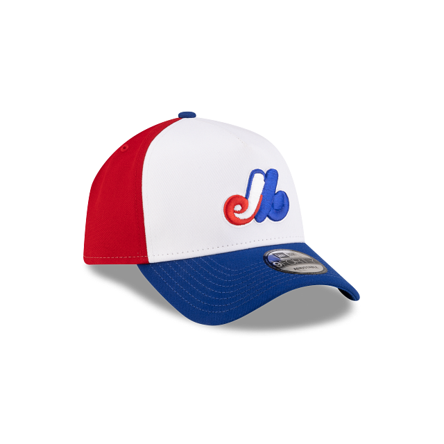 Montreal Expos MLB New Era Men Tricolor 9Forty A-Frame Snapback Hat product image 6, provided for visual reference and