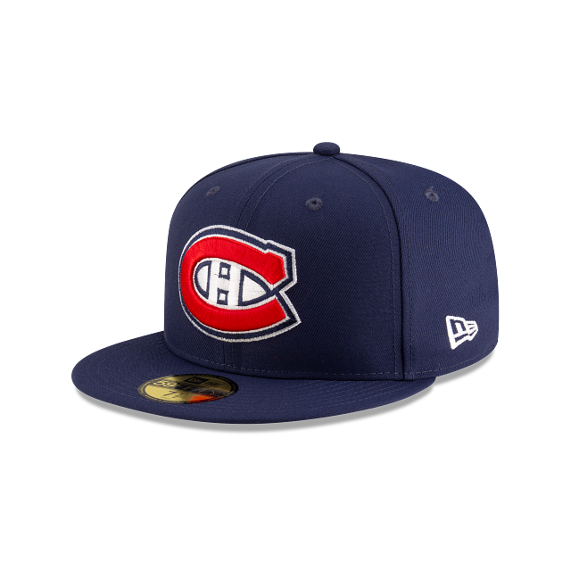 Montreal Canadiens NHL New Era Men Navy 59Fifty Fitted Hat product image 1, provided for visual reference and product detail