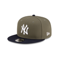 New York Yankees MLB New Era Men 9Fifty Olive/Navy Basic Snapback Hat product image 1, provided for visual reference and