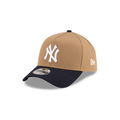 New York Yankees MLB New Era Men Khaki/Navy 9Forty A-Frame Snapback product image 1, provided for visual reference and