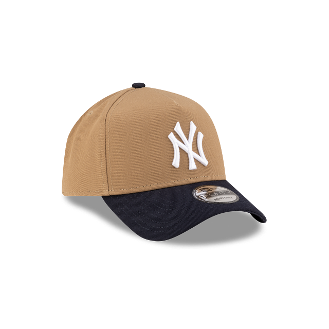 New York Yankees MLB New Era Men Khaki/Navy 9Forty A-Frame Snapback product image 6, provided for visual reference and