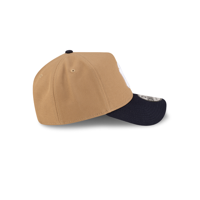 New York Yankees MLB New Era Men Khaki/Navy 9Forty A-Frame Snapback product image 4, provided for visual reference and