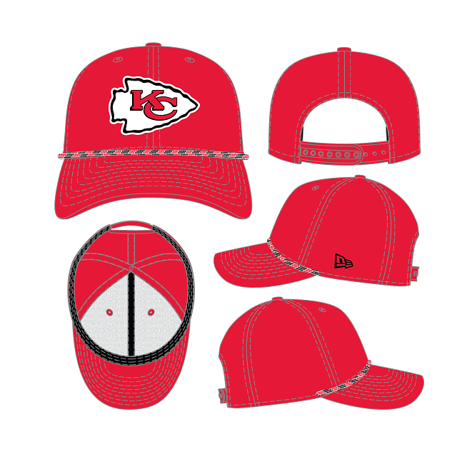 Kansas City Chiefs NFL New Era Men Red 9Seventy Multi-Rope Stretch Snapback Hat product image 1, provided for visual