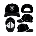Las Vegas Raiders NFL New Era Men Black 9Seventy Multi-Rope Stretch Snapback Hat product image 1, provided for visual