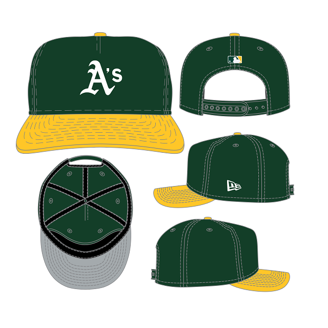 Oakland Athletics MLB New Era Men Green/Yellow 19Twenty Player Replica Snapback product image 1, provided for visual