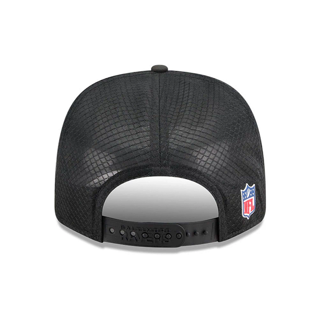 Baltimore Ravens NFL New Era Men Black 9Seventy 2025 Sideline Hot Weather Trucker Snapback product image 2, provided for