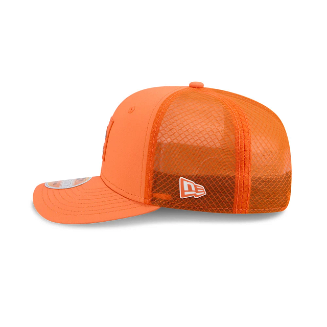 Denver Broncos NFL New Era Men Orange 9Seventy 2025 Sideline Hot Weather Trucker Snapback product image 6, provided for