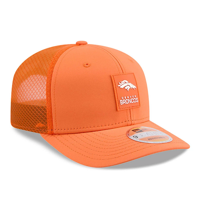 Denver Broncos NFL New Era Men Orange 9Seventy 2025 Sideline Hot Weather Trucker Snapback product image 5, provided for
