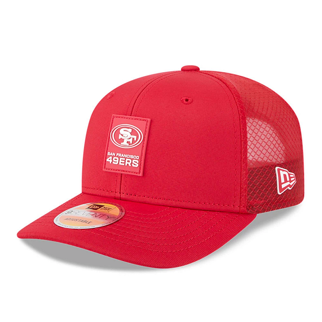 San Francisco 49ers NFL New Era Men Red 9Seventy 2025 Sideline Hot Weather Trucker Snapback product image 1, provided for