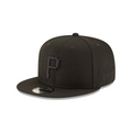 Pittsburgh Pirates MLB New Era Men Black on Black White 9Fifty Basic Snapback product image 1, provided for visual reference