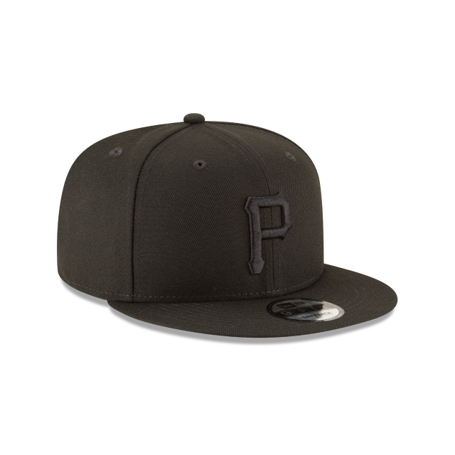 Pittsburgh Pirates MLB New Era Men Black on Black White 9Fifty Basic Snapback product image 4, provided for visual reference
