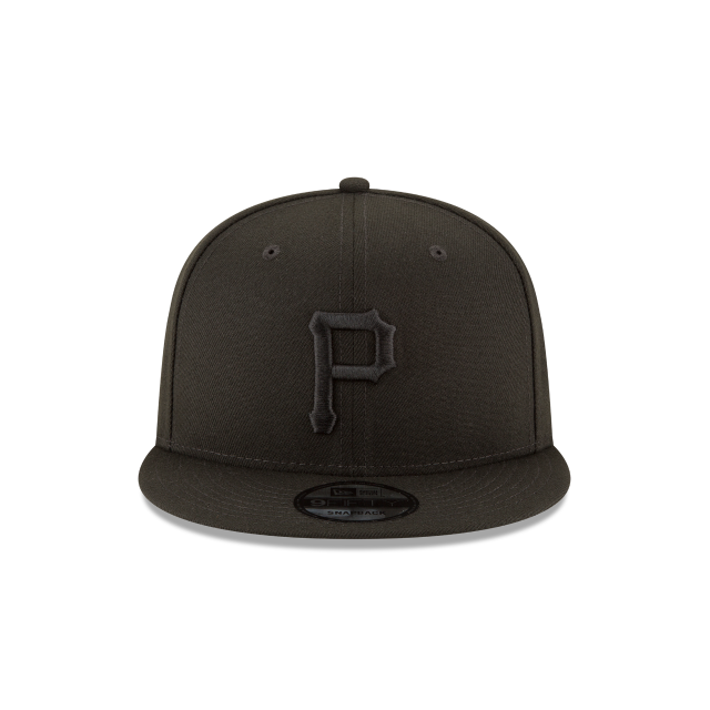 Pittsburgh Pirates MLB New Era Men Black on Black White 9Fifty Basic Snapback product image 5, provided for visual reference