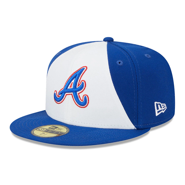 Atlanta Braves MLB New Era Men White/Royal 59Fifty 2023 City Connect Fitted Hat product image 1, provided for visual