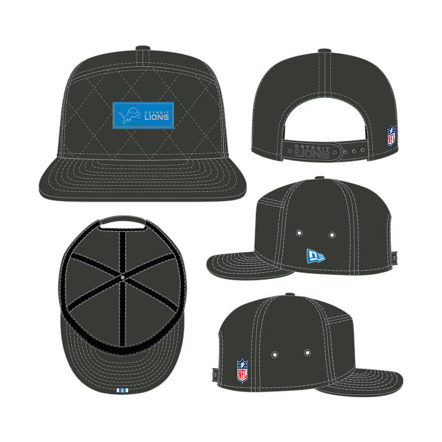 Detroit Lions NFL New Era Men Charcoal 9Seventy 2025 Sideline Split Panel Snapback product image 1, provided for visual