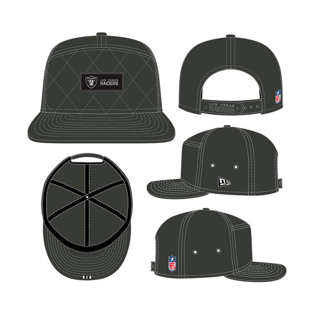Las Vegas Raiders NFL New Era Men Charcoal 9Seventy 2025 Sideline Split Panel Snapback product image 1, provided for visual