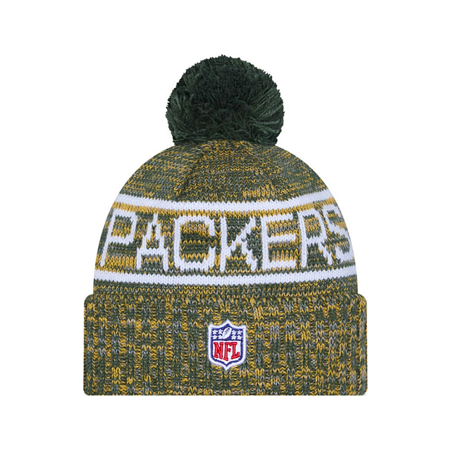 Green Bay Packers NFL New Era Men Green 2025 Sideline Sport Knit Pom Hat product image 2, provided for visual reference and
