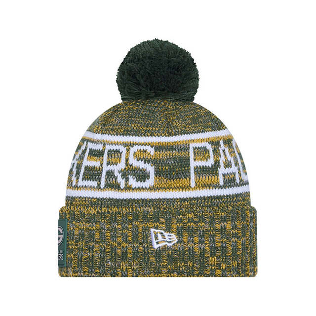 Green Bay Packers NFL New Era Men Green 2025 Sideline Sport Knit Pom Hat product image 3, provided for visual reference and