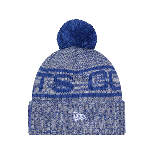 Indianapolis Colts NFL New Era Men Blue 2025 Sideline Sport Knit Pom Hat product image 3, provided for visual reference and