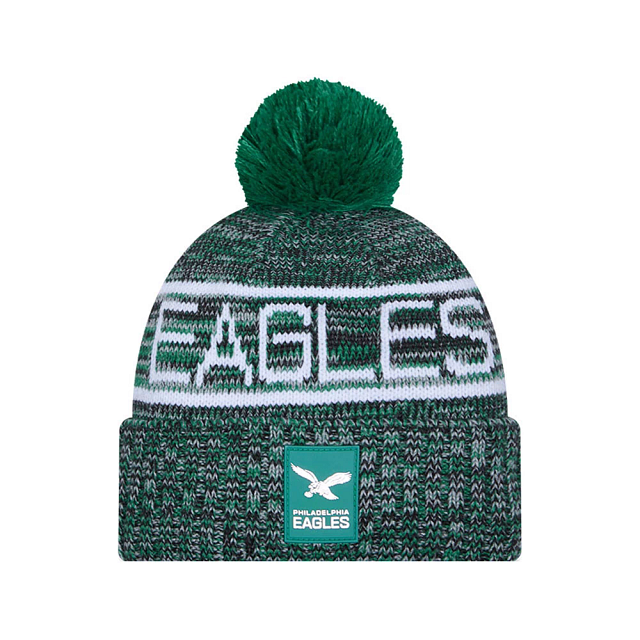 Philadelphia Eagles NFL New Era Men Green 2025 Sideline Classic Collection Sport Knit Pom Hat product image 1, provided for