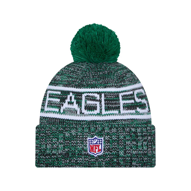 Philadelphia Eagles NFL New Era Men Green 2025 Sideline Classic Collection Sport Knit Pom Hat product image 2, provided for