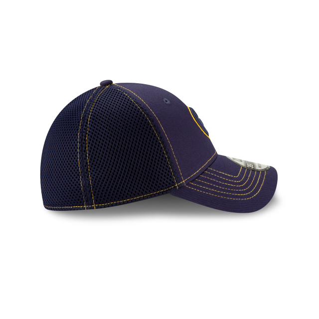 Milwaukee Brewers MLB New Era Men Navy 39Thirty Neo Stretch Fit Hat product image 6, provided for visual reference and