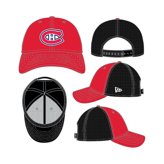 Montreal Canadiens NHL New Era Youth Red/Black 9Forty Snapback Hat product image 1, provided for visual reference and