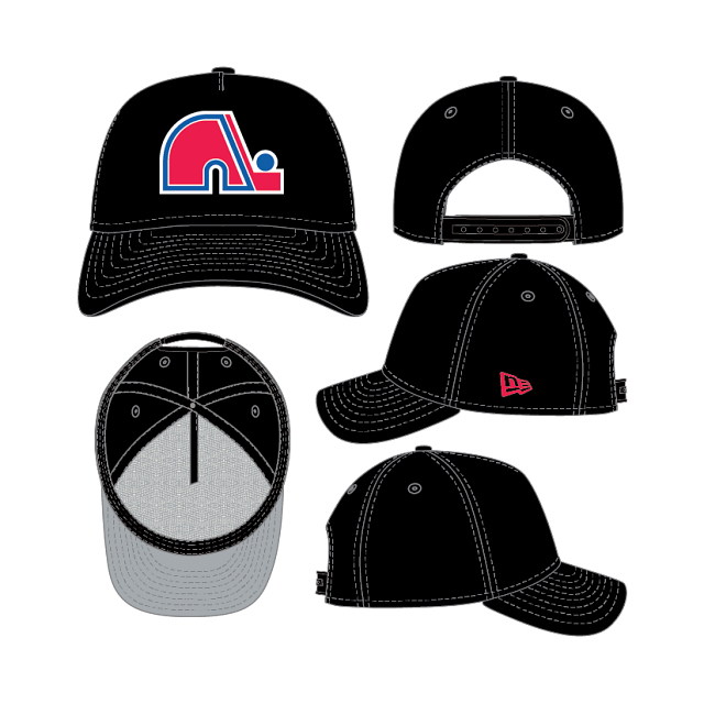 Quebec Nordiques NHL New Era Men Black Vintage Collection 9Forty A-Frame Snapback Hat product image 1, provided for visual