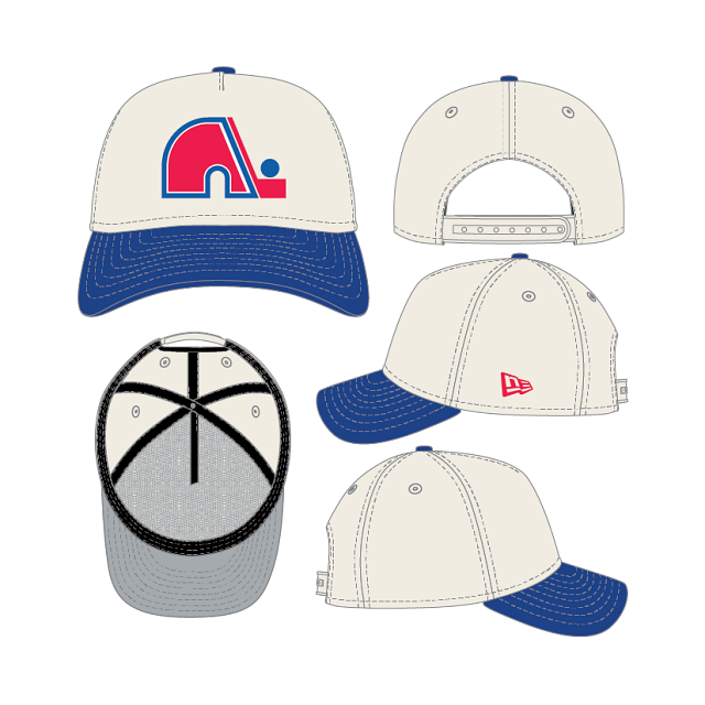 Quebec Nordiques NHL New Era Men Beige Royal Vintage Collection 9Forty A-Frame Snapback Hat product image 1, provided for