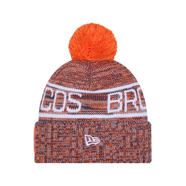 Denver Broncos NFL New Era Men Orange 2025 Sideline Sport Knit Pom Hat product image 3, provided for visual reference and