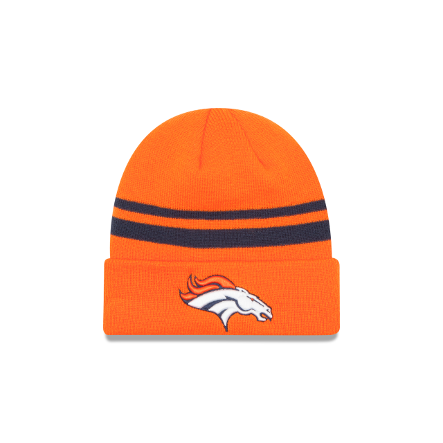 Denver Broncos NFL New Era Men Orange Cuff Knit Hat product image 1, provided for visual reference and product detail review