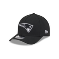 New England Patriots NFL New Era Men Black White 9FORTY M-Crown Adjustable A-Frame Hat product image 1, provided for visual