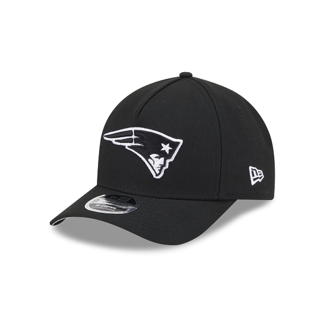 New England Patriots NFL New Era Men Black White 9FORTY M-Crown Adjustable A-Frame Hat product image 1, provided for visual