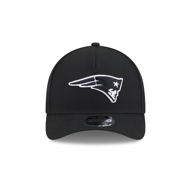 New England Patriots NFL New Era Men Black White 9FORTY M-Crown Adjustable A-Frame Hat product image 3, provided for visual