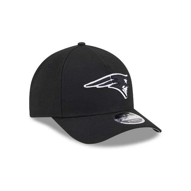 New England Patriots NFL New Era Men Black White 9FORTY M-Crown Adjustable A-Frame Hat product image 4, provided for visual