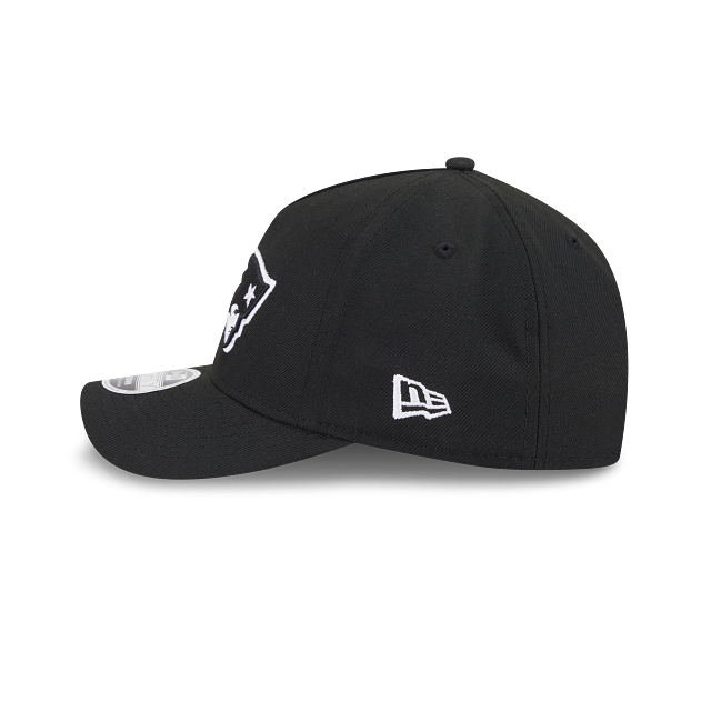 New England Patriots NFL New Era Men Black White 9FORTY M-Crown Adjustable A-Frame Hat product image 5, provided for visual