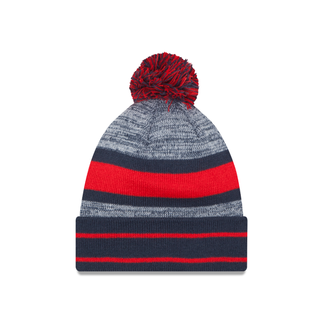 New England Patriots NFL New Era Men Navy Cuff Pom Knit Hat product image 2, provided for visual reference and product