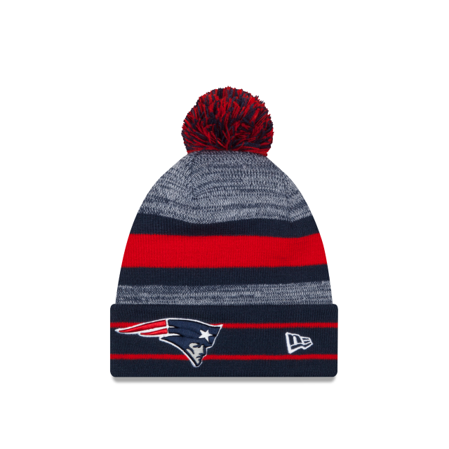 New England Patriots NFL New Era Men Navy Cuff Pom Knit Hat product image 3, provided for visual reference and product