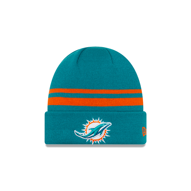Miami Dolphins NFL New Era Men Teal Cuff Knit Beanie Hat product image 1, provided for visual reference and product detail