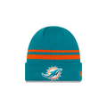 Miami Dolphins NFL New Era Men Teal Cuff Knit Beanie Hat product image 1, provided for visual reference and product detail