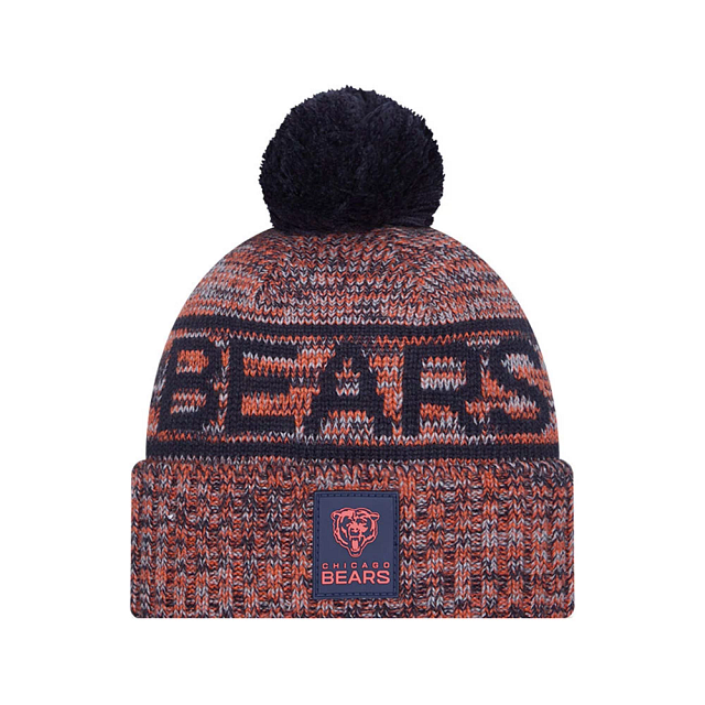 Chicago Bears NFL New Era Men Orange Alternate 2025 Sideline Sport Knit Pom Hat product image 1, provided for visual