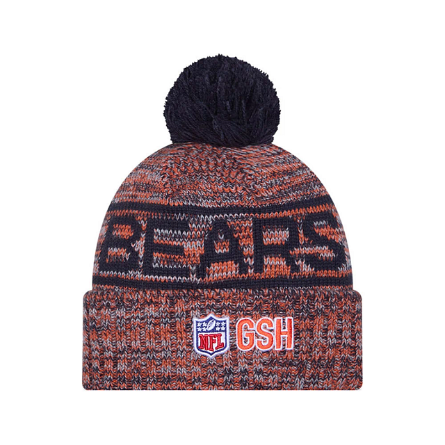 Chicago Bears NFL New Era Men Orange Alternate 2025 Sideline Sport Knit Pom Hat product image 2, provided for visual