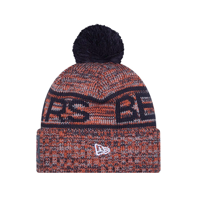 Chicago Bears NFL New Era Men Orange Alternate 2025 Sideline Sport Knit Pom Hat product image 3, provided for visual