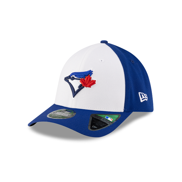 Toronto Blue Jays MLB New Era Men White/Royal 39Thirty M-Crown 50th Anniversary Player Replica Stretch Fit Hat product image