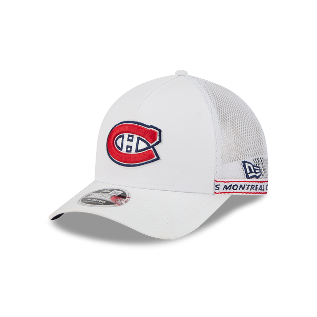 Montreal Canadiens NHL New Era Men White 9FORTY M-Crown Tape Hat product image 1, provided for visual reference and product